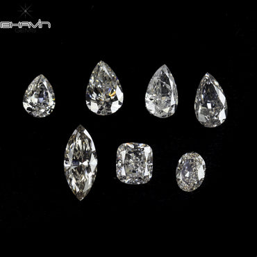 0.73 CT/ 7 Pcs Mix Shape Natural Diamond White Color SI Clarity (5.57 MM)