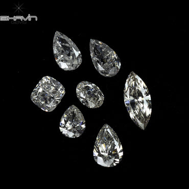 0.73 CT/ 7 Pcs Mix Shape Natural Diamond White Color SI Clarity (5.57 MM)