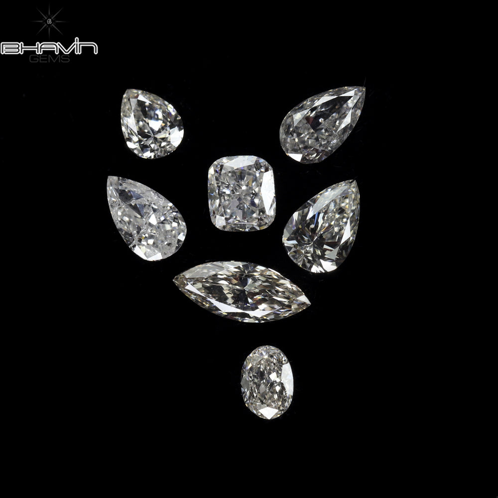 0.73 CT/ 7 Pcs Mix Shape Natural Diamond White Color SI Clarity (5.57 MM)