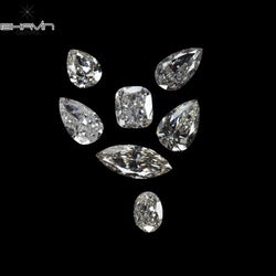 0.73 CT/ 7 Pcs Mix Shape Natural Diamond White Color SI Clarity (5.57 MM)