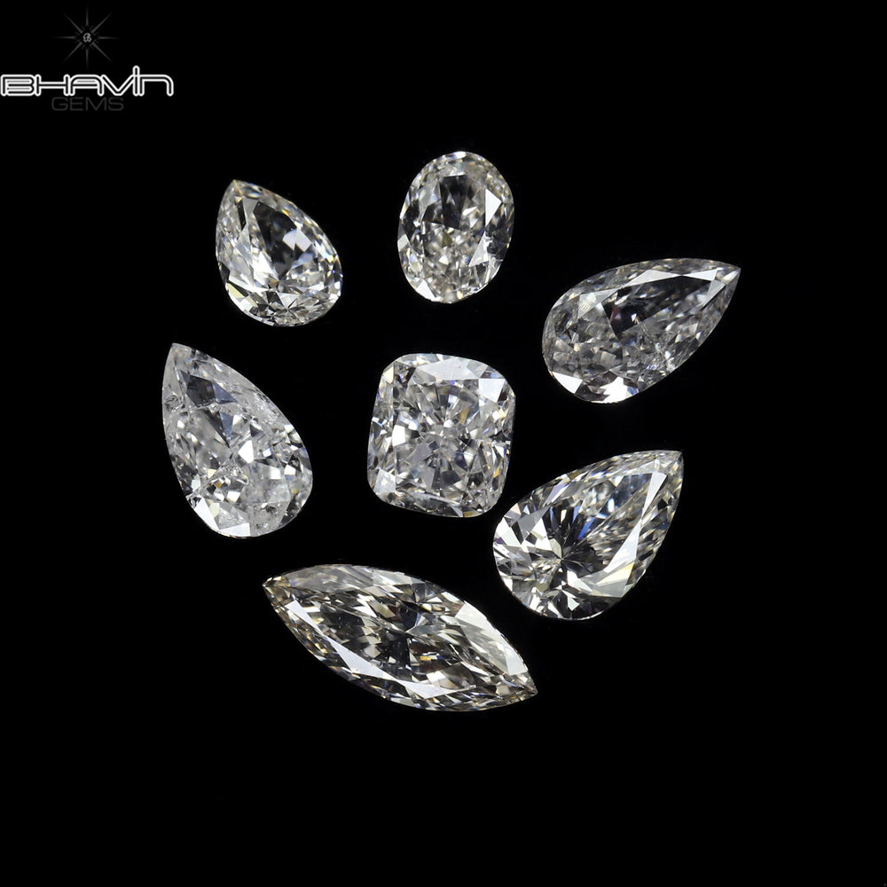0.73 CT/ 7 Pcs Mix Shape Natural Diamond White Color SI Clarity (5.57 MM)