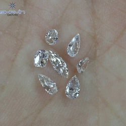 0.73 CT/ 7 Pcs Mix Shape Natural Diamond White Color SI Clarity (5.57 MM)