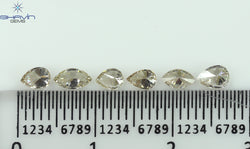 0.71 CT/6 Pcs CT Pear-Marquise Shape Natural Loose Diamond Brown Color VS-SI Clarity (5.10 MM)