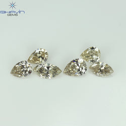 0.71 CT/6 Pcs CT Pear-Marquise Shape Natural Loose Diamond Brown Color VS-SI Clarity (5.10 MM)