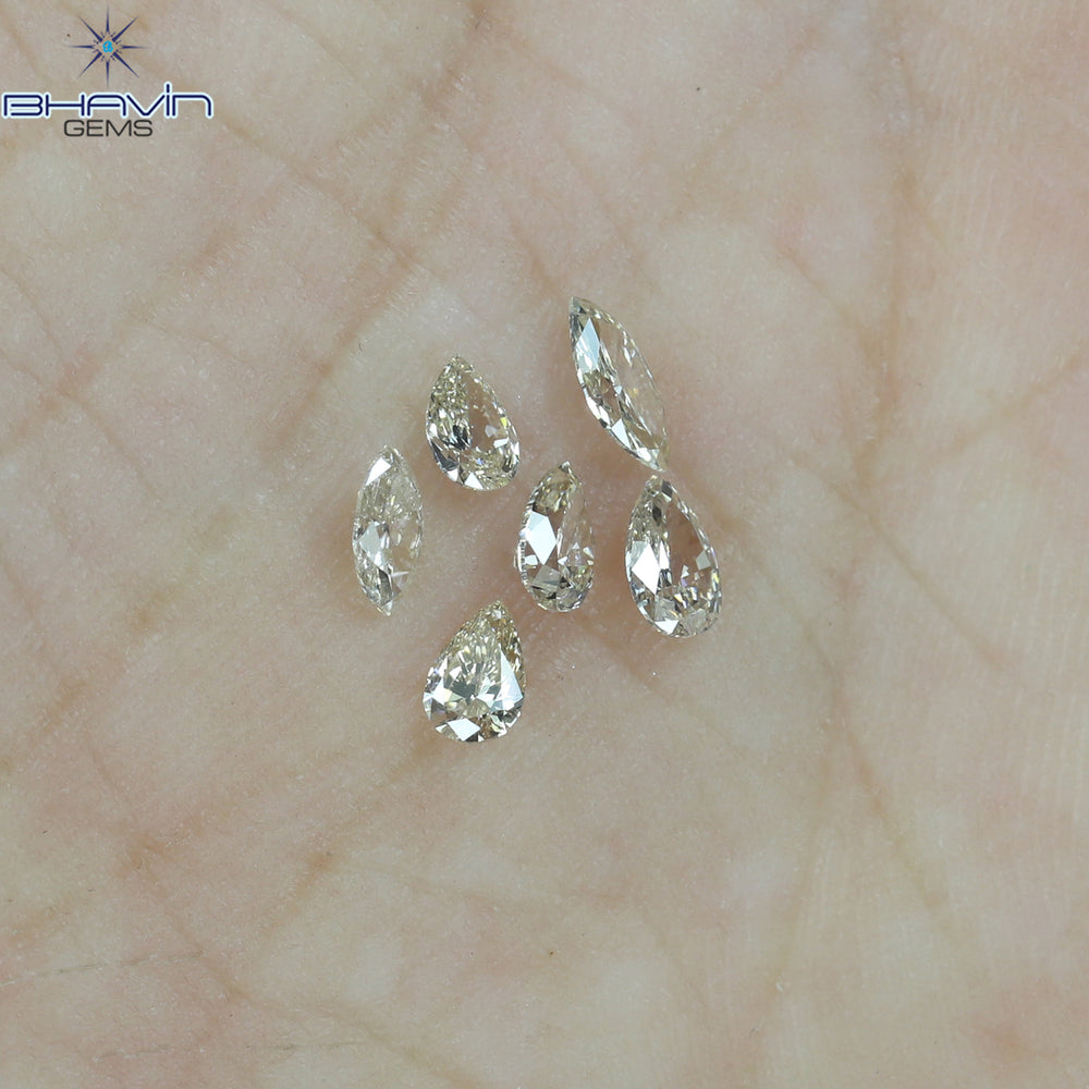 0.71 CT/6 Pcs CT Pear-Marquise Shape Natural Loose Diamond Brown Color VS-SI Clarity (5.10 MM)