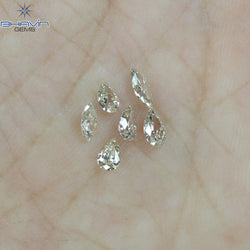 0.71 CT/6 Pcs CT Pear-Marquise Shape Natural Loose Diamond Brown Color VS-SI Clarity (5.10 MM)