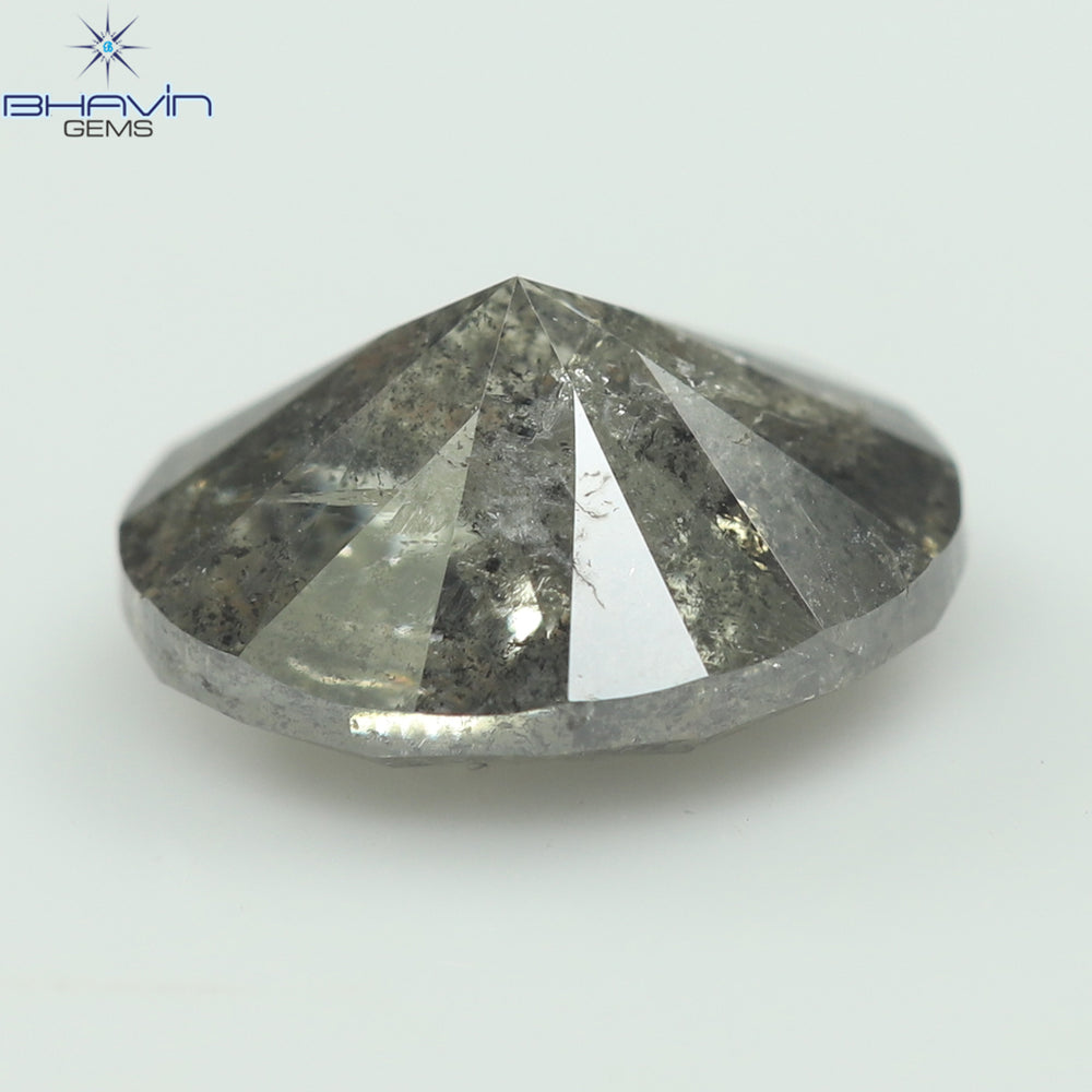 0.93 CT Oval Shape Black Gray Salt And Pepper Diamond Natural Loose Diamond Clarity I3 (6.80 MM)