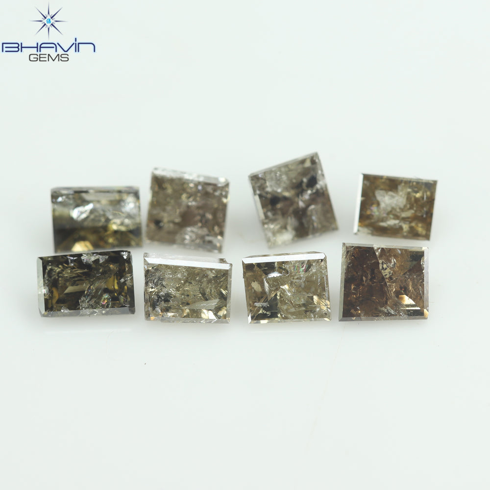 2.25 CT(8 Pcs) Baguette Shape Natural Diamond Brown Color I3 Clarity (4.48 MM)