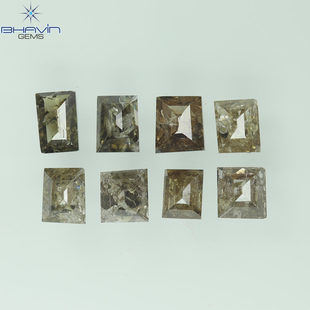 2.25 CT(8 Pcs) Baguette Shape Natural Diamond Brown Color I3 Clarity (4.48 MM)