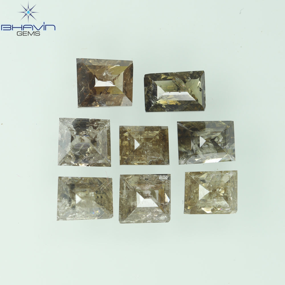 2.25 CT(8 Pcs) Baguette Shape Natural Diamond Brown Color I3 Clarity (4.48 MM)