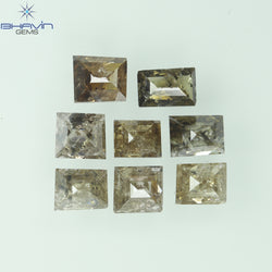2.25 CT(8 Pcs) Baguette Shape Natural Diamond Brown Color I3 Clarity (4.48 MM)