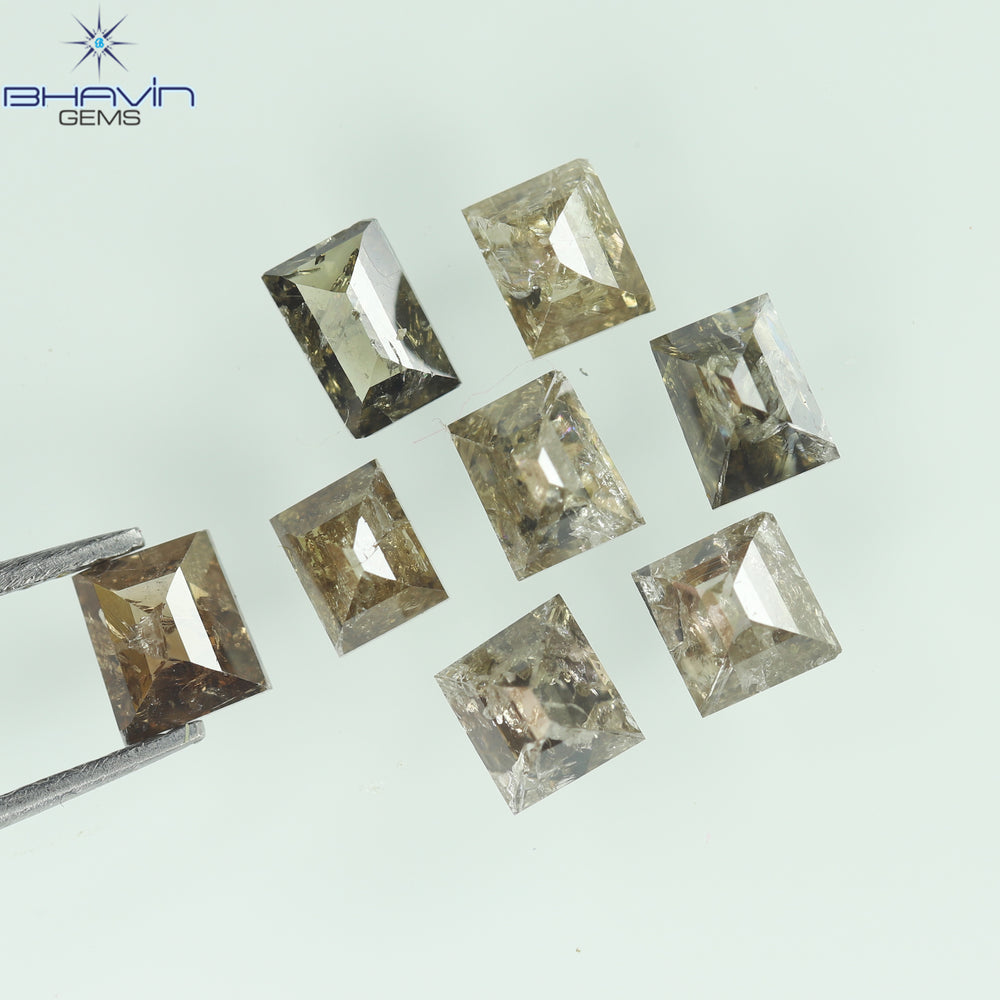 2.25 CT(8 Pcs) Baguette Shape Natural Diamond Brown Color I3 Clarity (4.48 MM)