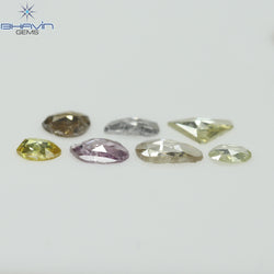 0.97 CT/7 Pcs Rosecut Polki Shape Natural Diamond  Fancy Color  I1 Clarity (6.01 MM)
