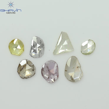 0.97 CT/7 Pcs Rosecut Polki Shape Natural Diamond  Fancy Color  I1 Clarity (6.01 MM)