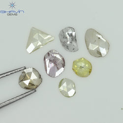 0.97 CT/7 Pcs Rosecut Polki Shape Natural Diamond  Fancy Color  I1 Clarity (6.01 MM)