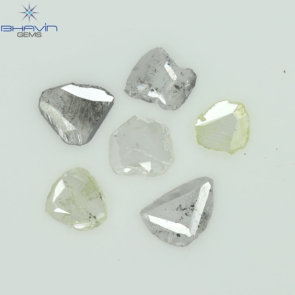 0.41 CT/6 Pcs Rosecut Polki Shape Natural Diamond  White Color I3 Clarity (3.65 MM)