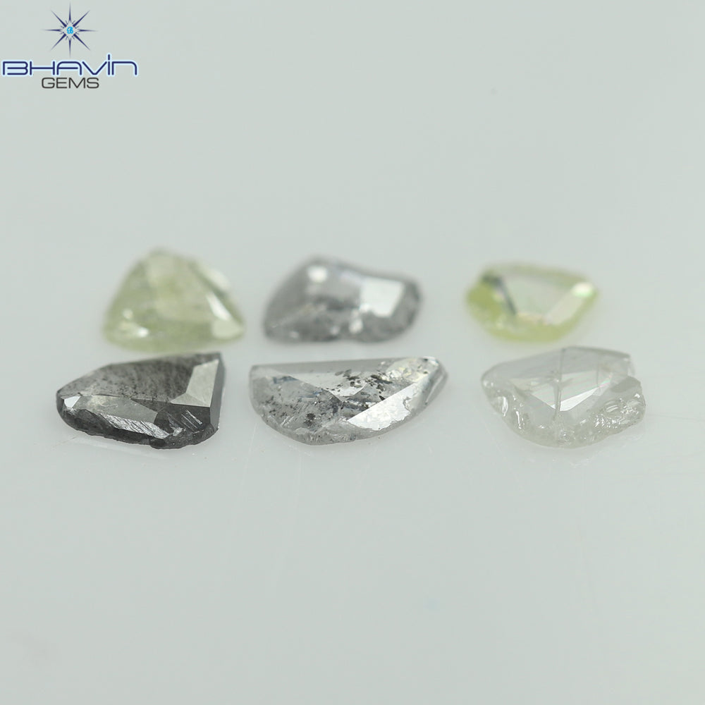 0.41 CT/6 Pcs Rosecut Polki Shape Natural Diamond  White Color I3 Clarity (3.65 MM)