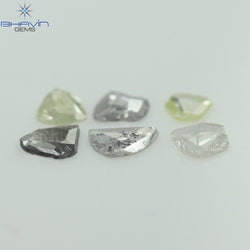 0.41 CT/6 Pcs Rosecut Polki Shape Natural Diamond  White Color I3 Clarity (3.65 MM)