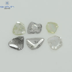 0.41 CT/6 Pcs Rosecut Polki Shape Natural Diamond  White Color I3 Clarity (3.65 MM)