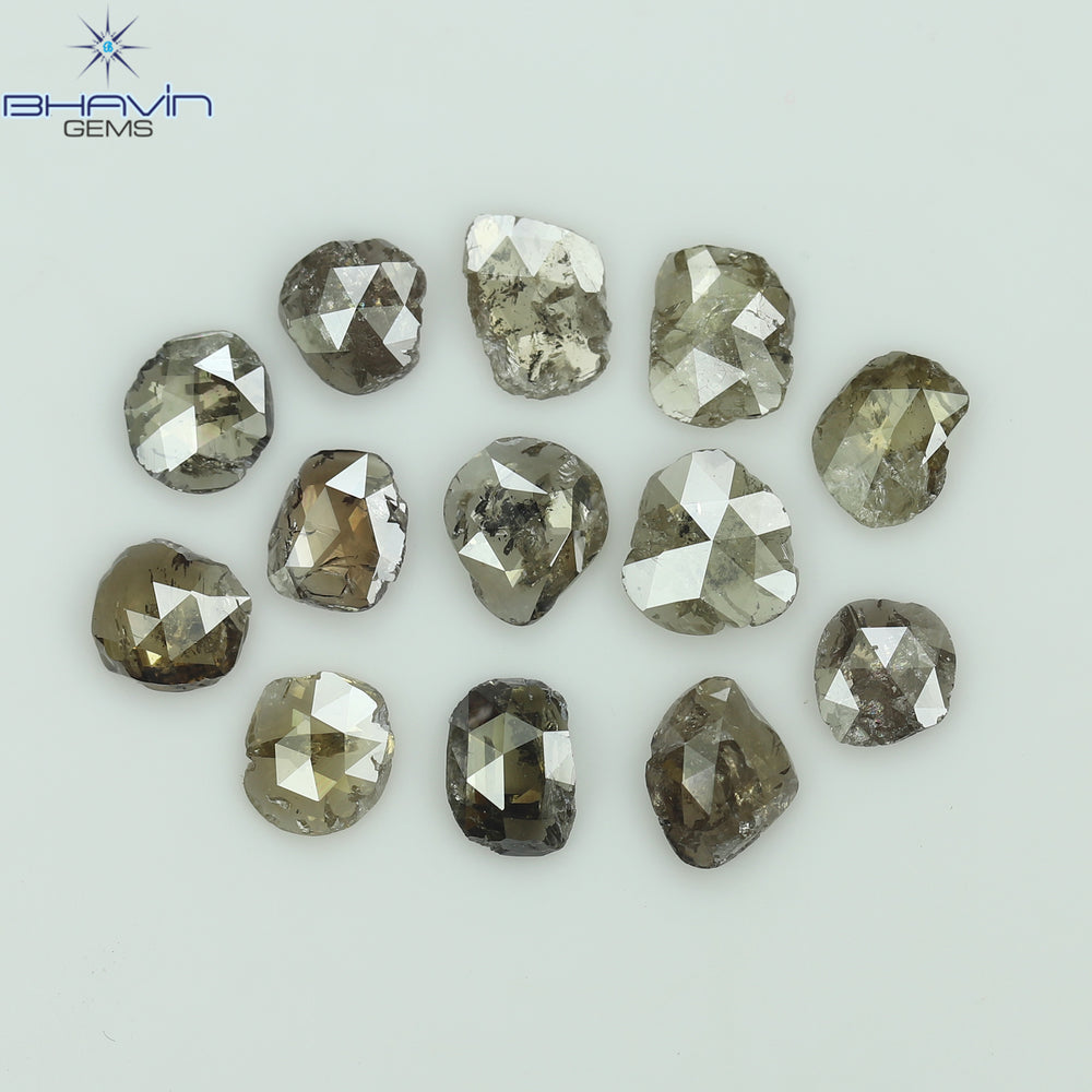 3.56 CT/13 Pcs Rosecut Polki Shape Natural Diamond  Brown Color  I3 Clarity (5.75 MM)