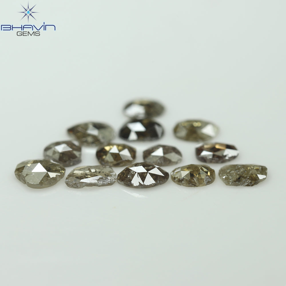 3.56 CT/13 Pcs Rosecut Polki Shape Natural Diamond  Brown Color  I3 Clarity (5.75 MM)