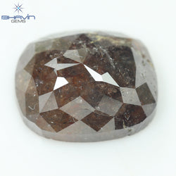 2.89 CT、クッション ダークブラウン ソルト アンド ペッパー ダイヤモンド、I3 クラリティ