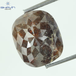2.89 CT、クッション ダークブラウン ソルト アンド ペッパー ダイヤモンド、I3 クラリティ