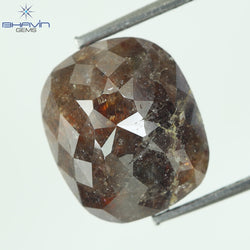 2.89 CT、クッション ダークブラウン ソルト アンド ペッパー ダイヤモンド、I3 クラリティ