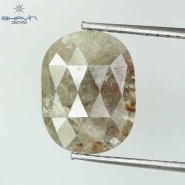 2.18 CT,  Oval Red Salt And pepper diamond ,I3 Clarity(10.74 MM)