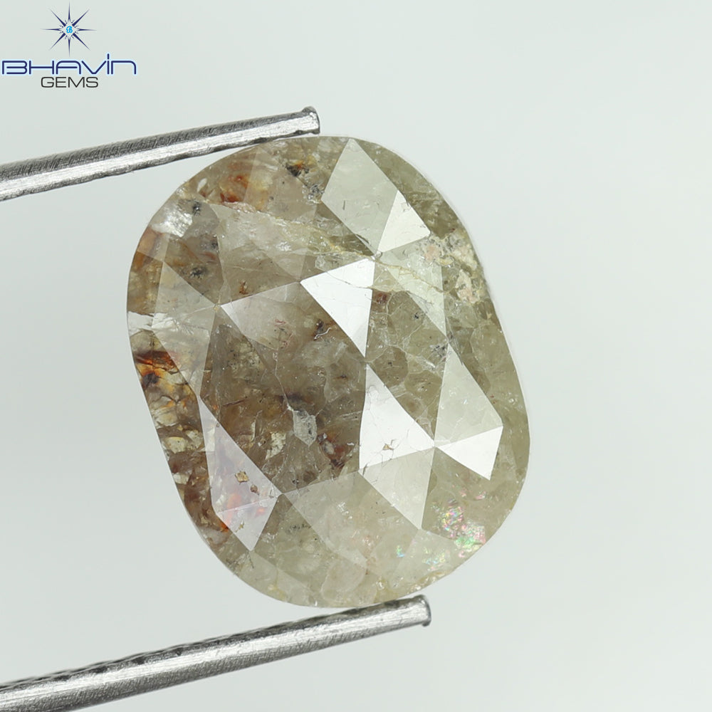2.18 CT,  Oval Red Salt And pepper diamond ,I3 Clarity(10.74 MM)