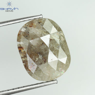 2.18 CT,  Oval Red Salt And pepper diamond ,I3 Clarity(10.74 MM)