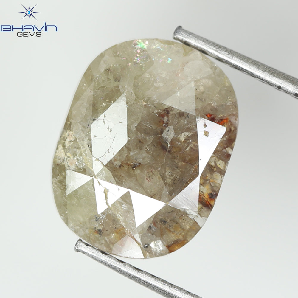 2.18 CT,  Oval Red Salt And pepper diamond ,I3 Clarity(10.74 MM)