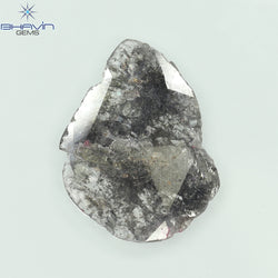 4.54 CT Slice Shape Natural Diamond Salt And Pepper Color I3 Clarity (21.76 MM)