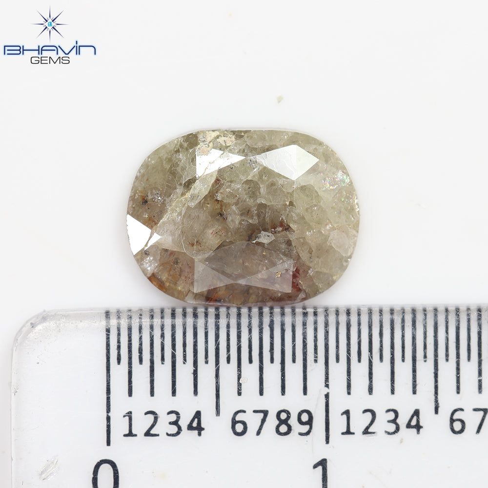 2.18 CT,  Oval Red Salt And pepper diamond ,I3 Clarity(10.74 MM)