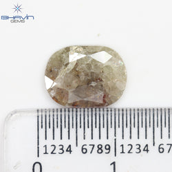 2.18 CT,  Oval Red Salt And pepper diamond ,I3 Clarity(10.74 MM)