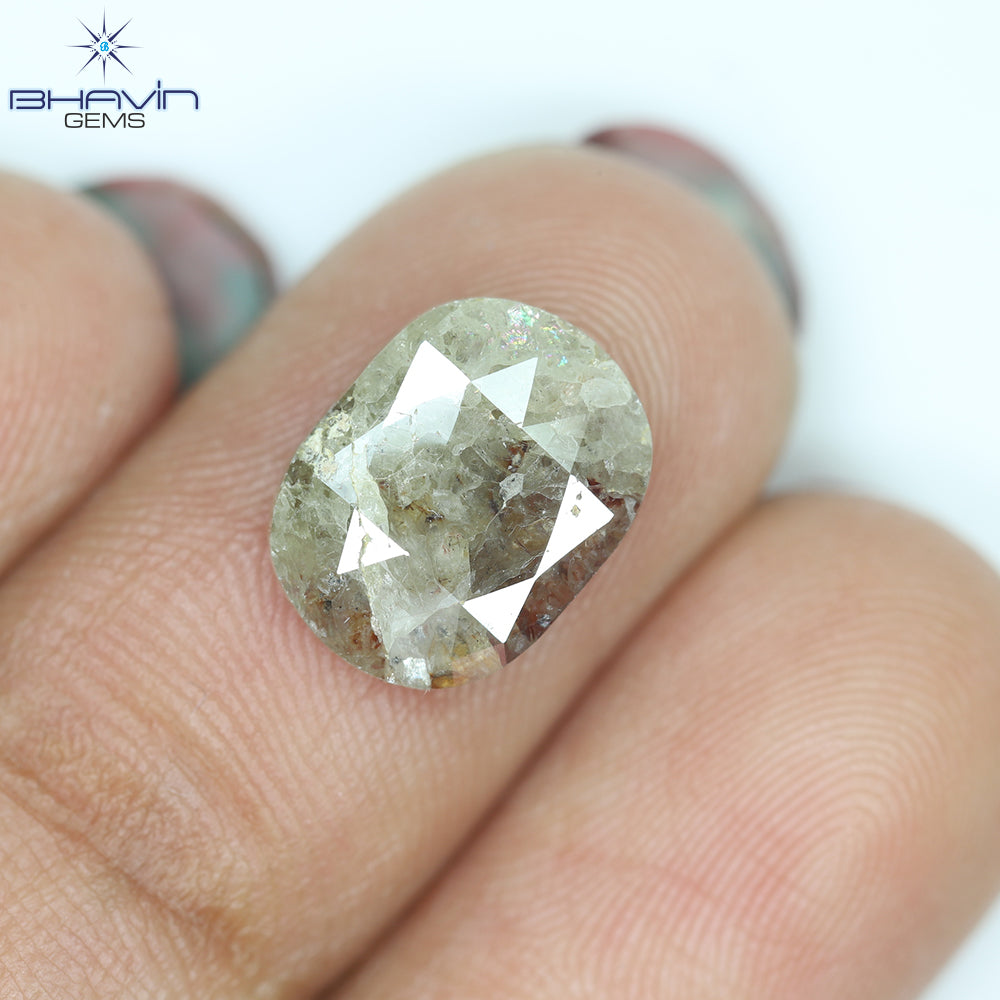 2.18 CT,  Oval Red Salt And pepper diamond ,I3 Clarity(10.74 MM)