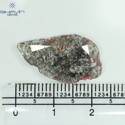 2.70 CT Slice Shape Natural Diamond Salt And Pepper Color I3 Clarity (23.62 MM)