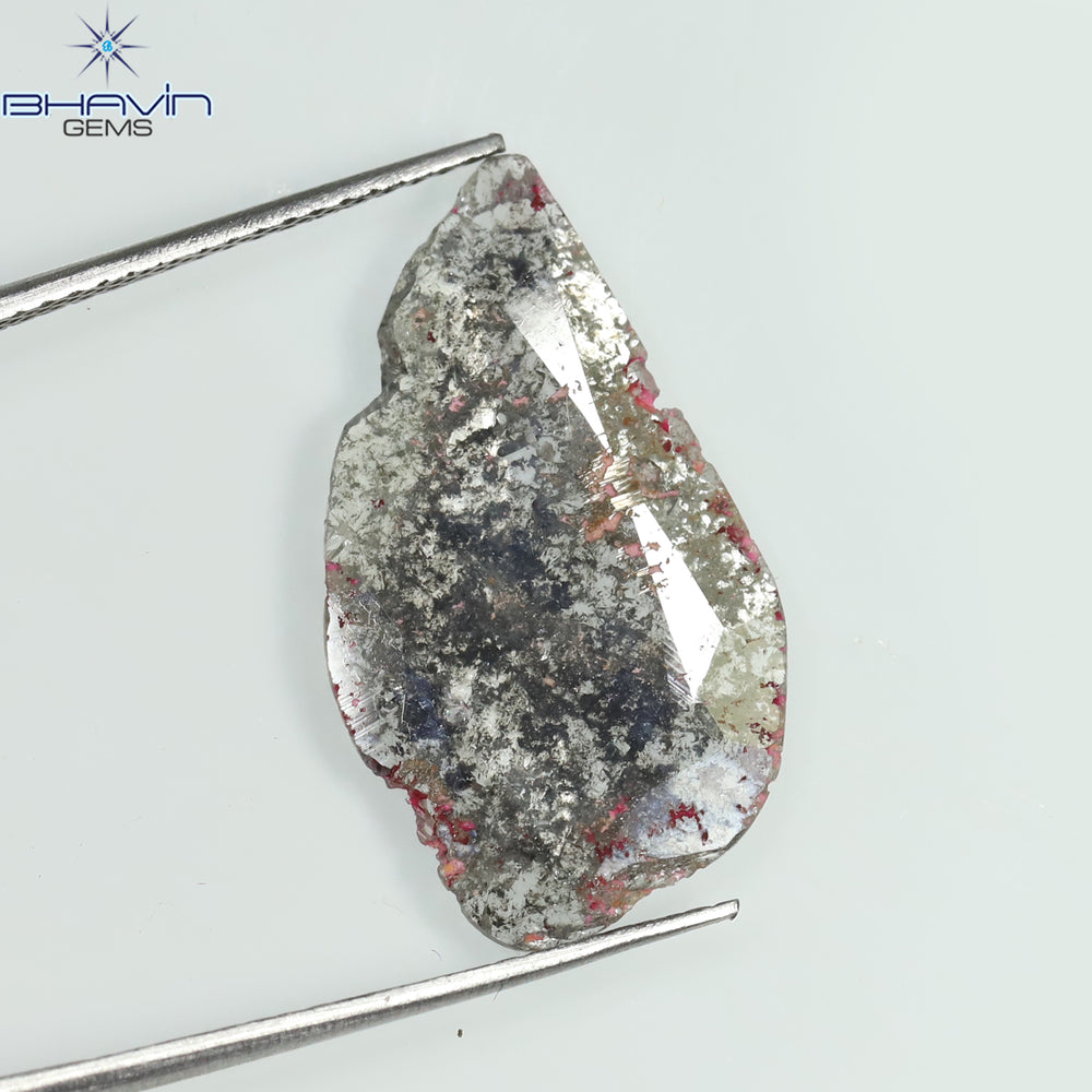 2.70 CT Slice Shape Natural Diamond Salt And Pepper Color I3 Clarity (23.62 MM)