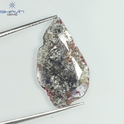 2.70 CT Slice Shape Natural Diamond Salt And Pepper Color I3 Clarity (23.62 MM)
