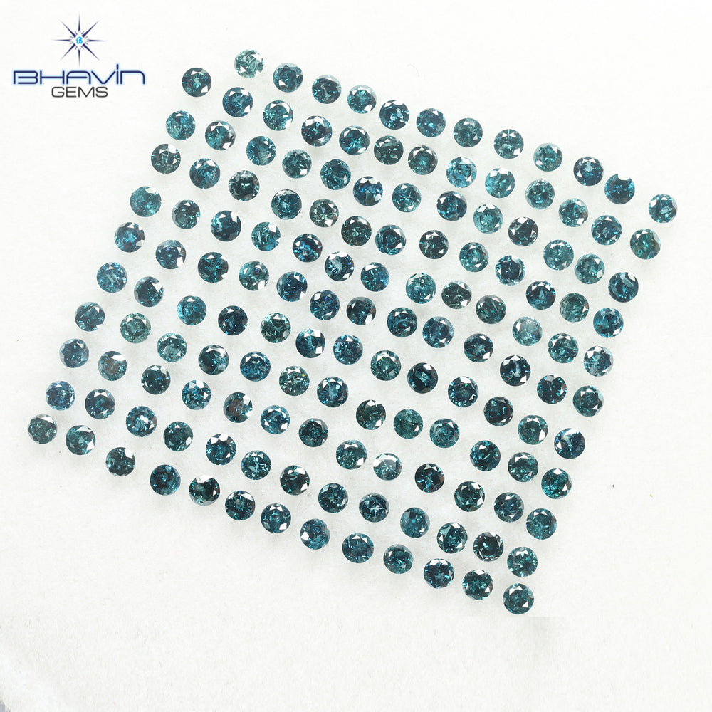 12.66 CT, 142 Pcs, Round Shape And Blue Natural loose Diamond, Clarity I3