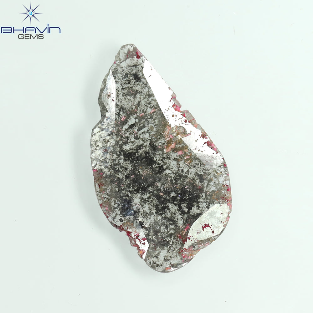 2.70 CT Slice Shape Natural Diamond Salt And Pepper Color I3 Clarity (23.62 MM)