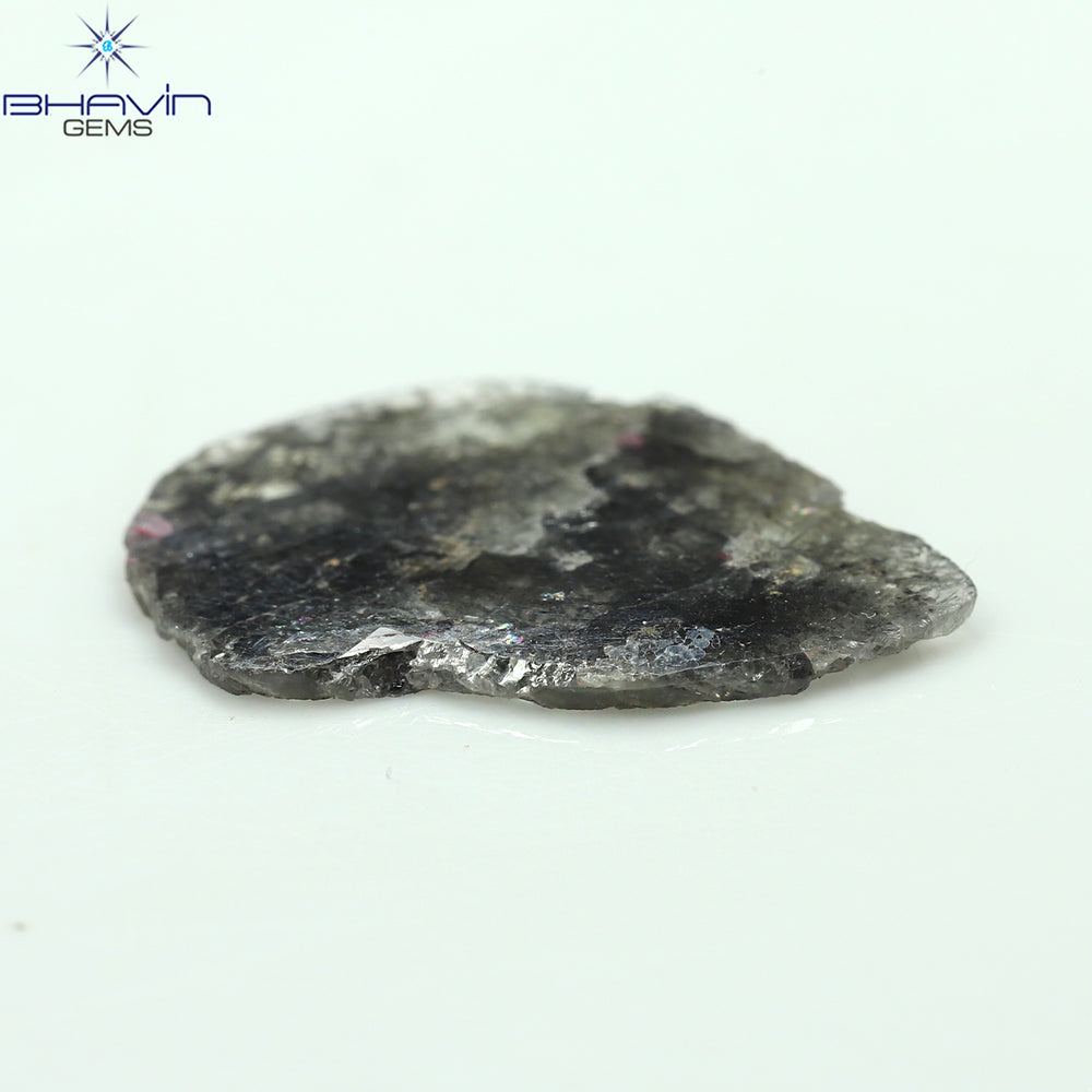 4.54 CT Slice Shape Natural Diamond Salt And Pepper Color I3 Clarity (21.76 MM)