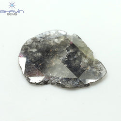 4.54 CT Slice Shape Natural Diamond Salt And Pepper Color I3 Clarity (21.76 MM)