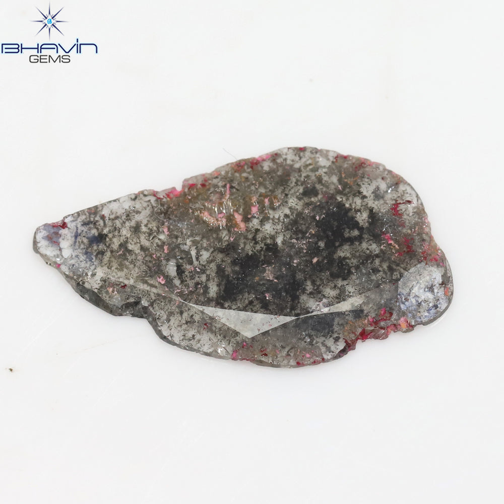 2.70 CT Slice Shape Natural Diamond Salt And Pepper Color I3 Clarity (23.62 MM)