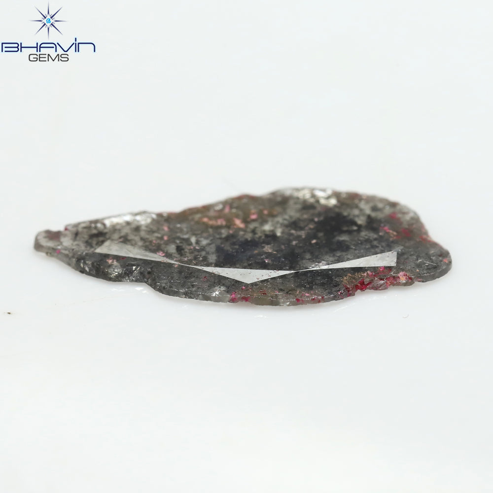 2.70 CT Slice Shape Natural Diamond Salt And Pepper Color I3 Clarity (23.62 MM)