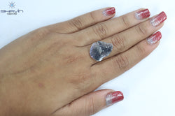 4.54 CT Slice Shape Natural Diamond Salt And Pepper Color I3 Clarity (21.76 MM)