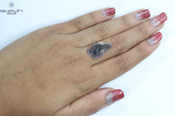 2.70 CT Slice Shape Natural Diamond Salt And Pepper Color I3 Clarity (23.62 MM)