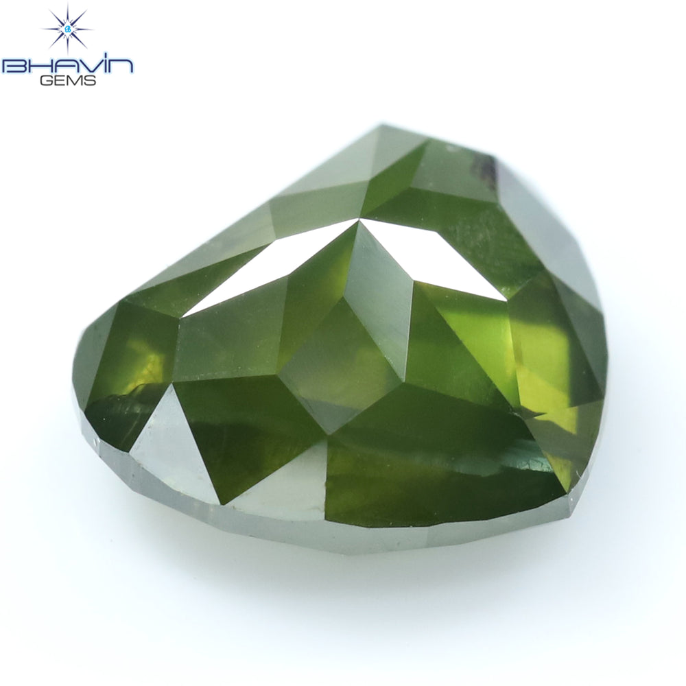 1.99 CT, Heart Diamond, Green Color, Clarity I1