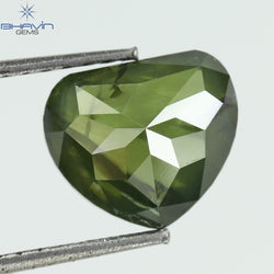 1.99 CT, Heart Diamond, Green Color, Clarity I1