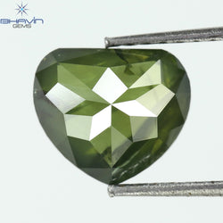 1.99 CT, Heart Diamond, Green Color, Clarity I1